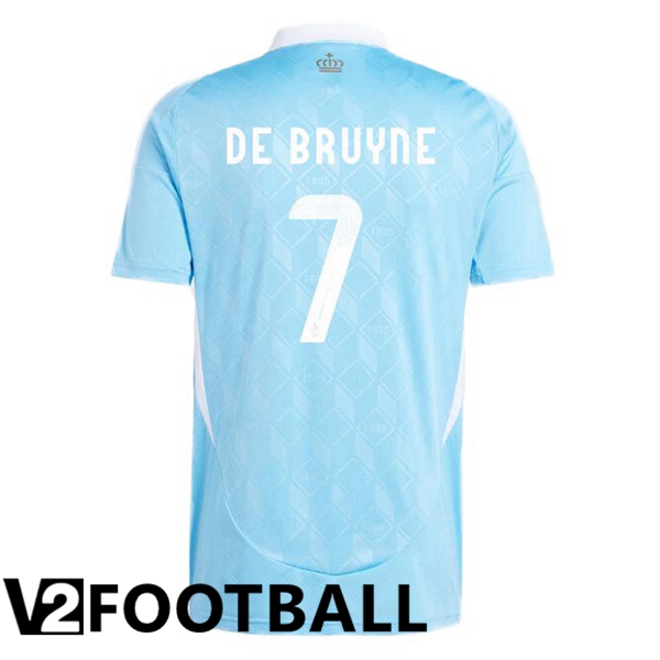 Belgium (DE BRUYNE 7) Away Soccer Shirt Blue UEFA Euro 2024