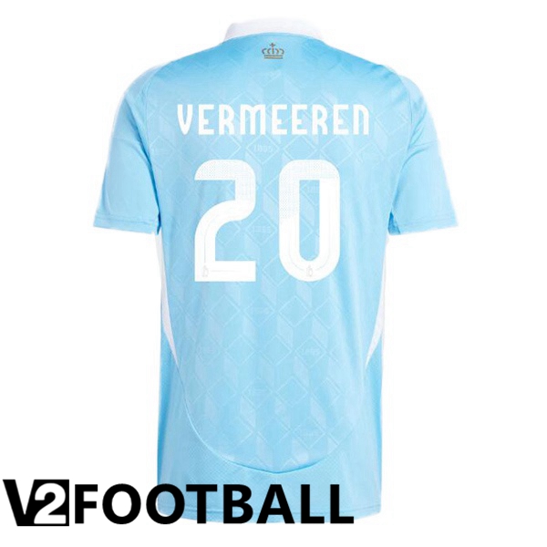 Belgium (VERMEEREN 20) Away Soccer Shirt Blue UEFA Euro 2024