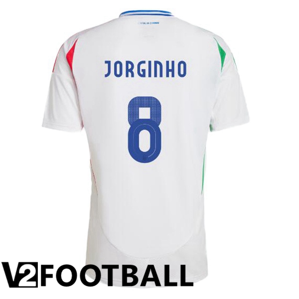 Italy (JORGINHO 8) Away Soccer Shirt White UEFA Euro 2024