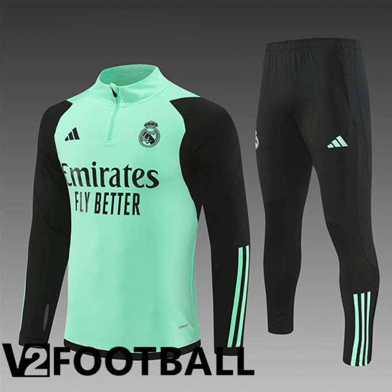 Real Madrid Kids kit Training Tracksuit Green/Black 2024/2025