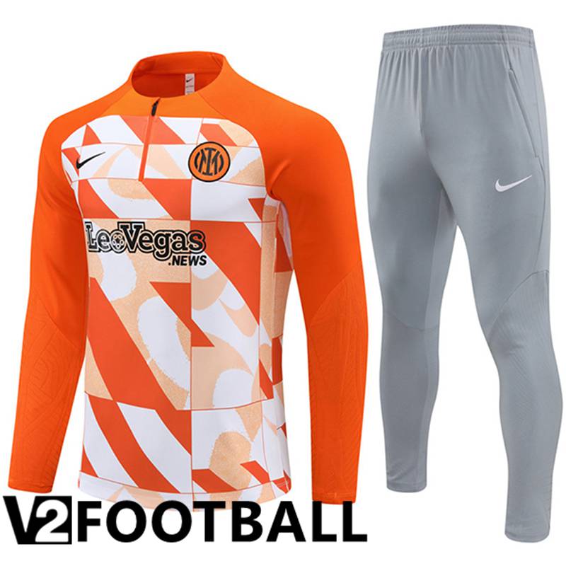 Inter Milan kit Training Tracksuit Orange/White 2024/2025