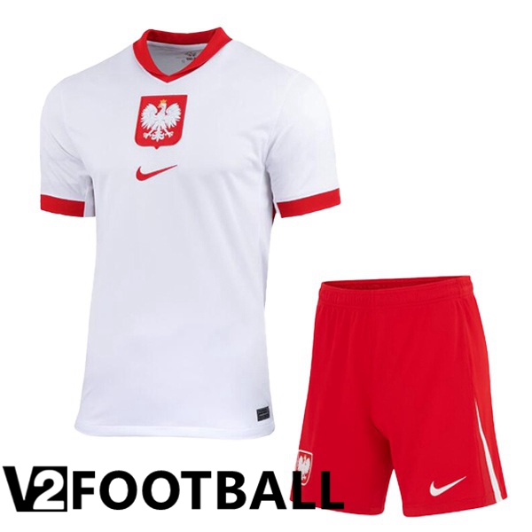 Poland Kids Home Soccer Shirt White 2024/2025
