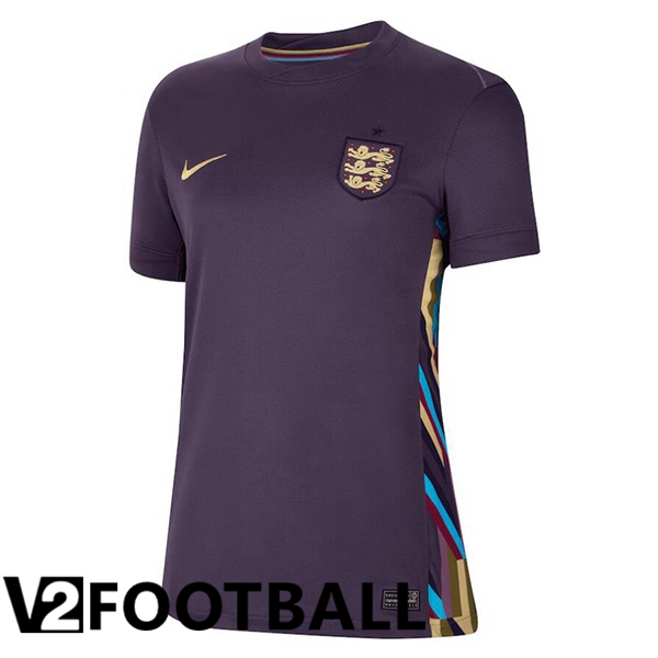 England Womens Away Soccer Shirt Purple 2024/2025