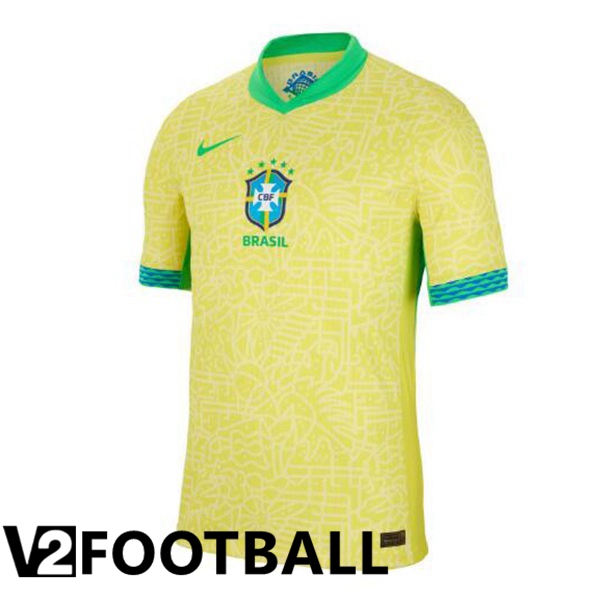 Brazil Home Soccer Shirt Yellow 2024/2025