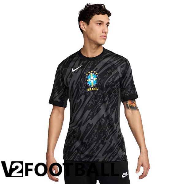 Brazil Goalkeeper Soccer Shirt Black 2024/2025