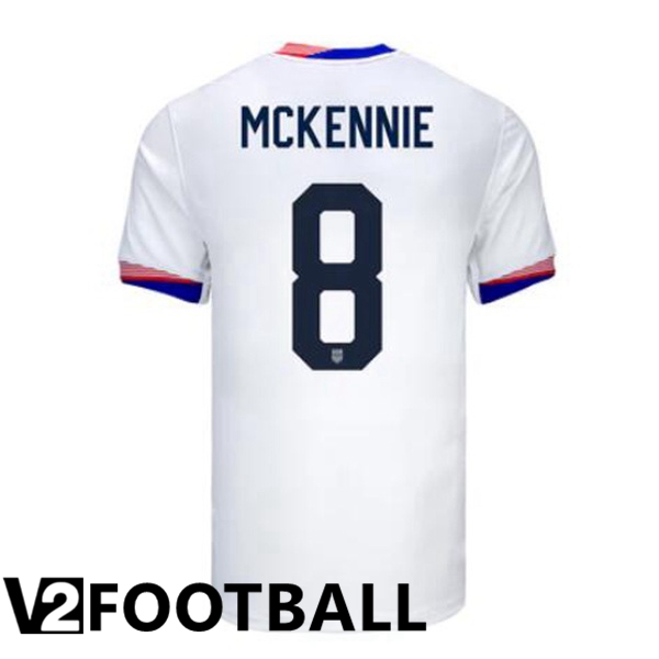 USA (McKennie 8) Home Soccer Shirt White 2024/2025