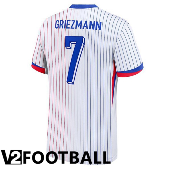 France (GRIEZMANN 7) Away Soccer Shirt White 2024/2025