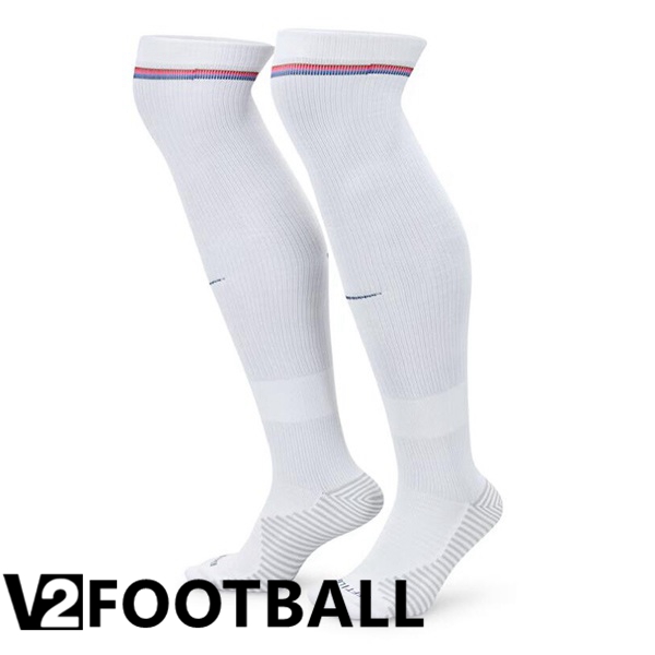 England Home Soccer Socks White 2024/2025