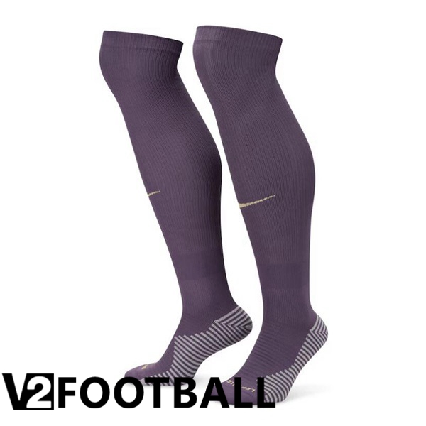 England Away Soccer Socks Purple 2024/2025
