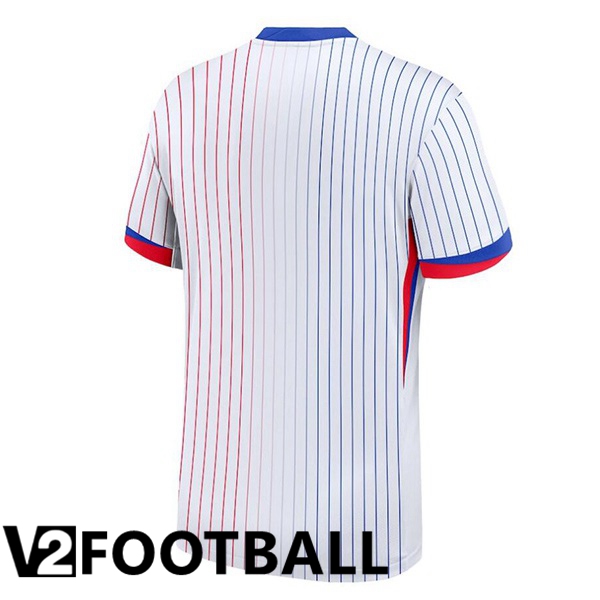 France Away Soccer Shirt White UEFA Euro 2024