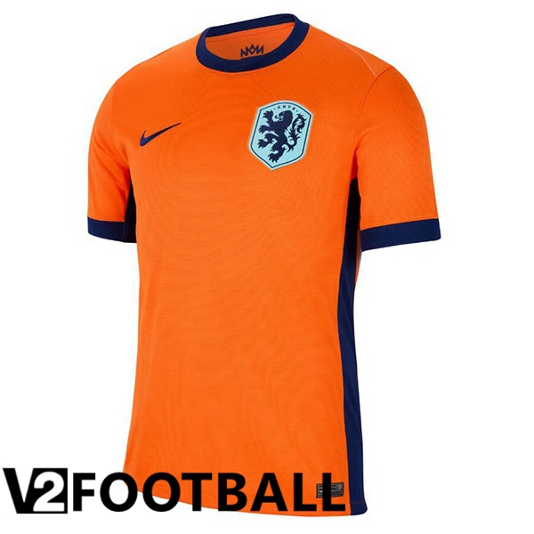 Netherlands Home Soccer Shirt Orange UEFA Euro 2024