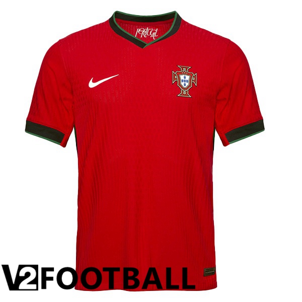 Portugal Home Soccer Shirt Red UEFA Euro 2024