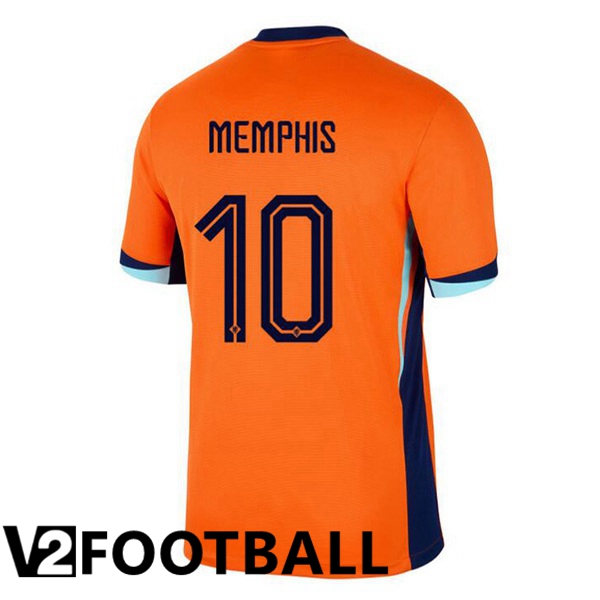 Netherlands (MEMPHIS 10) Home Soccer Shirt Orange UEFA Euro 2024
