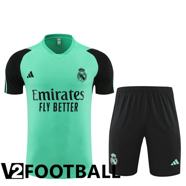 Real Madrid kit Training T Shirt + Shorts Green 2024/2025