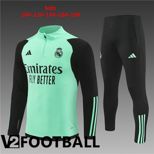 Real Madrid Kids kit Training Tracksuit Green 2024/2025