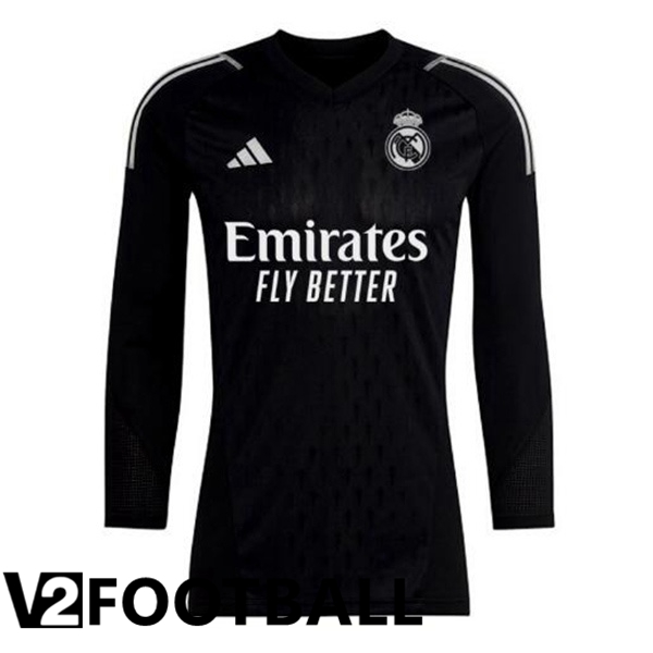 Real Madrid Goalkeeper Soccer Shirt Long sleeve Black 2023/2024