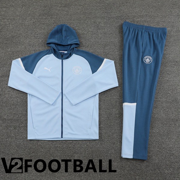 Manchester City Training Tracksuit - Training Sweatshirt Hoodie Blue 2024/2025