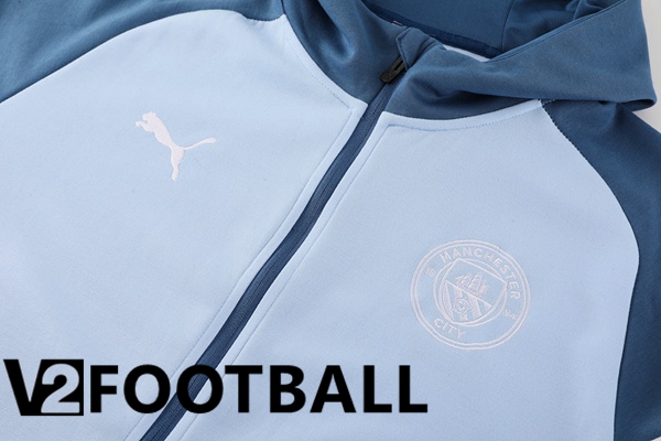 Manchester City Training Tracksuit - Training Sweatshirt Hoodie Blue 2024/2025