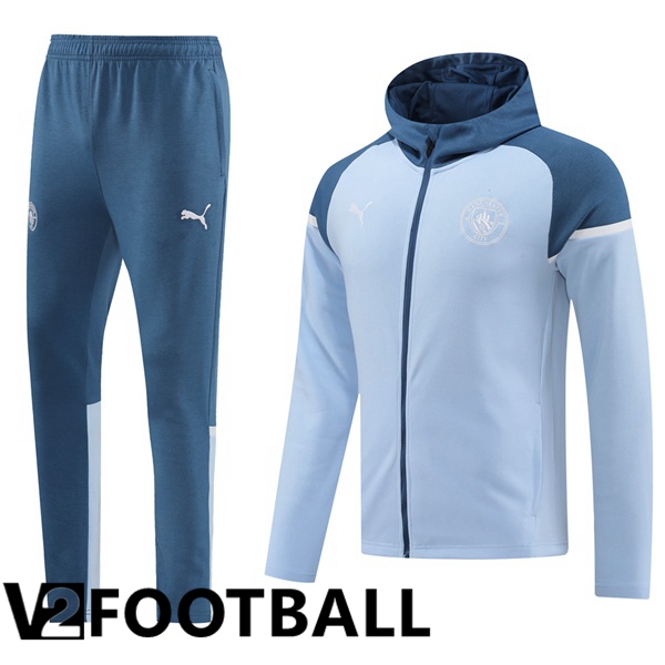 Manchester City Training Tracksuit - Training Sweatshirt Hoodie Blue 2024/2025