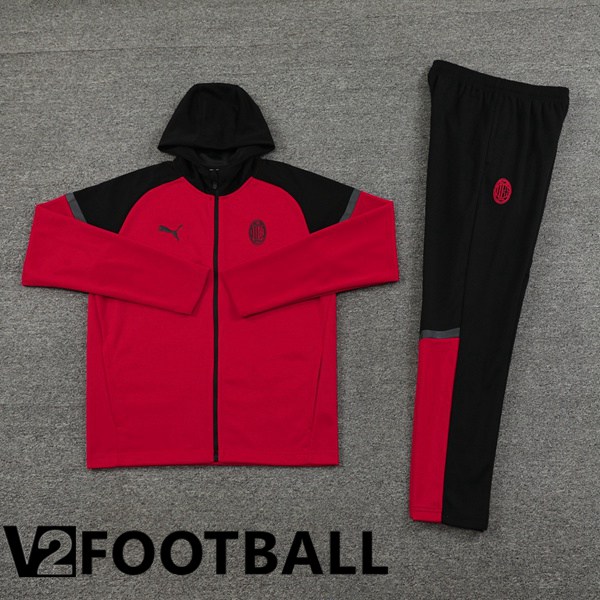 AC Milan Training Tracksuit - Training Sweatshirt Hoodie Red 2024/2025