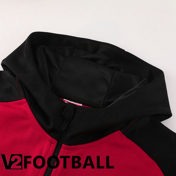 AC Milan Training Tracksuit - Training Sweatshirt Hoodie Red 2024/2025