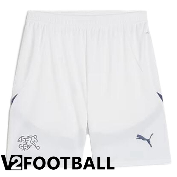 Swiss Away Soccer Shorts White 2024/2025