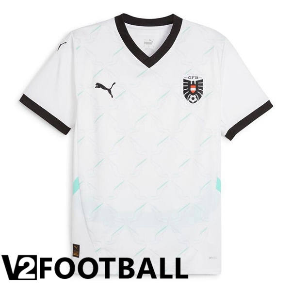 Austria Away Soccer Shirt White UEFA Euro 2024