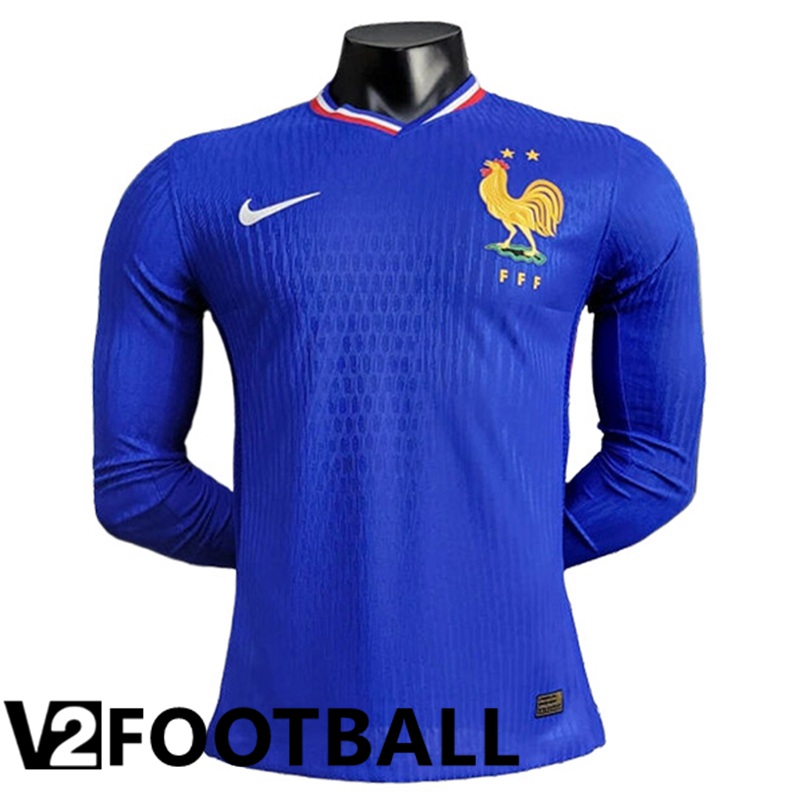 France Long sleeve Home Soccer Shirt UEFA Euro 2024