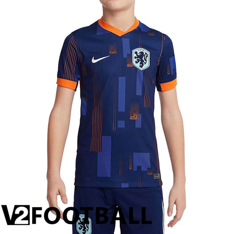 Netherlands Kids Away Soccer Shirt UEFA Euro 2024