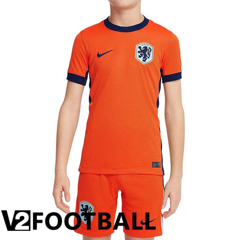 Netherlands Kids Home Soccer Shirt UEFA Euro 2024