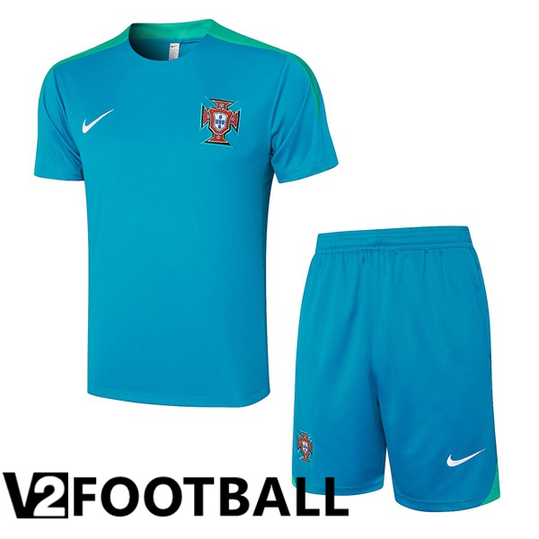 Portugal kit Training T Shirt + Shorts Blue 2024/2025