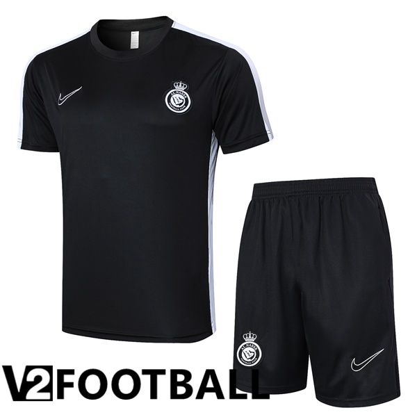 Al-Nassr FC kit Training T Shirt + Shorts Black 2024/2025