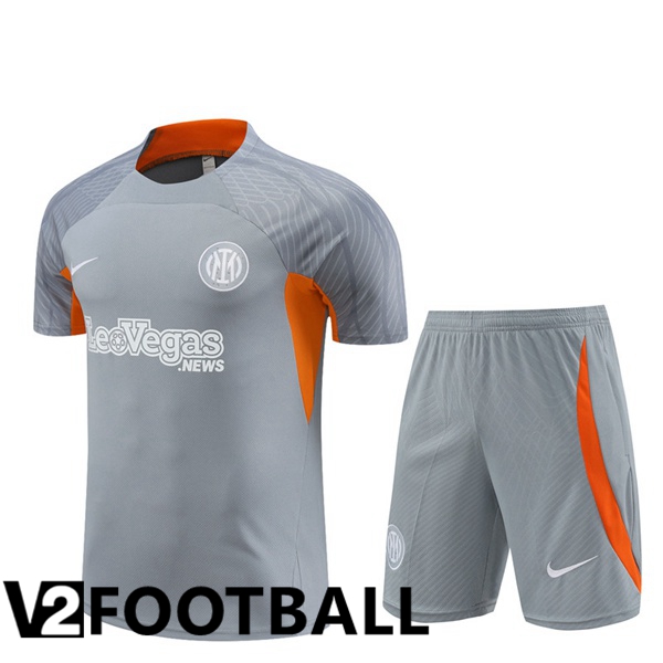 Inter Milan kit Training T Shirt + Shorts Grey 2024/2025