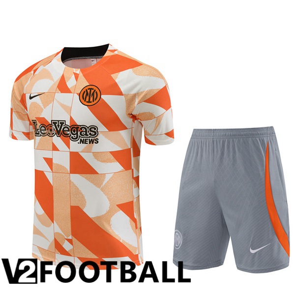 Inter Milan kit Training T Shirt + Shorts Orange 2024/2025