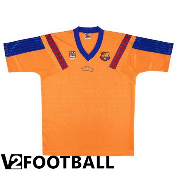 FC Barcelona Retro Away Soccer Shirt Orange 1991-1992