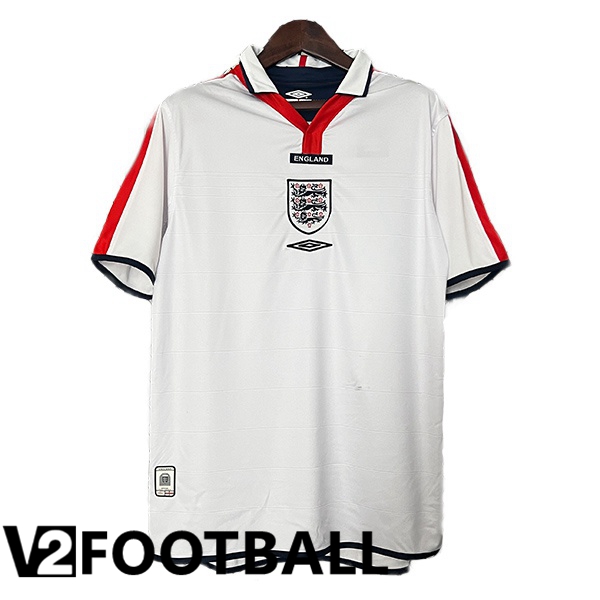 England Retro Home Soccer Shirt White 2004