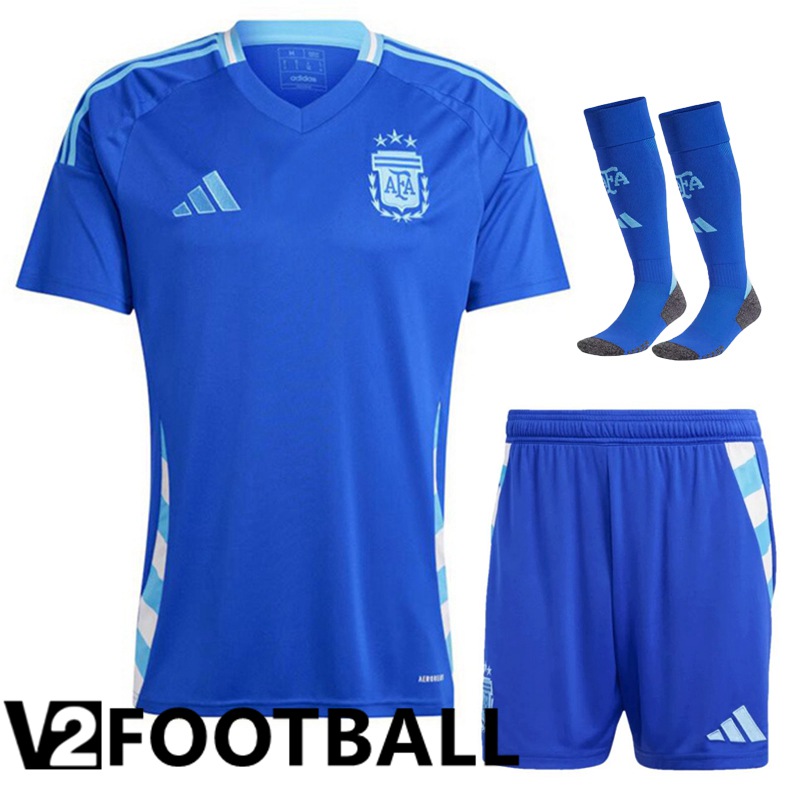Argentina Away Soccer Shirt (Shorts + Socks) Kit 2024/2025