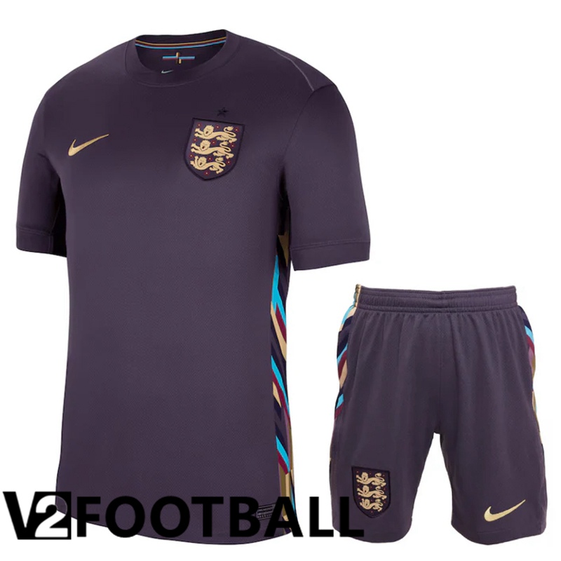 England Away Soccer Shirt + Shorts Kit UEFA Euro 2024