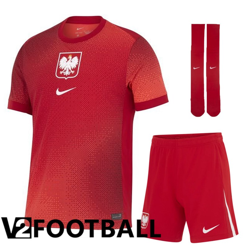 Poland Away Soccer Shirt (Shorts + Socks) Kit 2024/2025