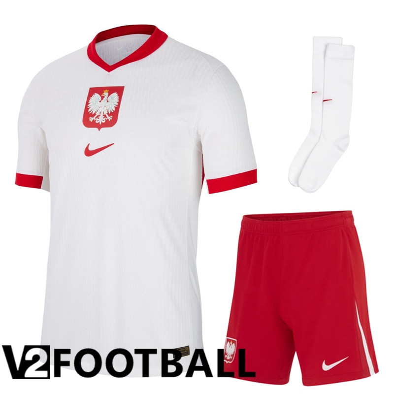 Poland Home Soccer Shirt (Shorts + Socks) Kit 2024/2025