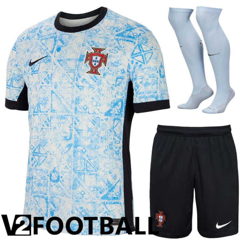 Portugal Away Soccer Shirt (Shorts + Socks) Kit UEFA Euro 2024