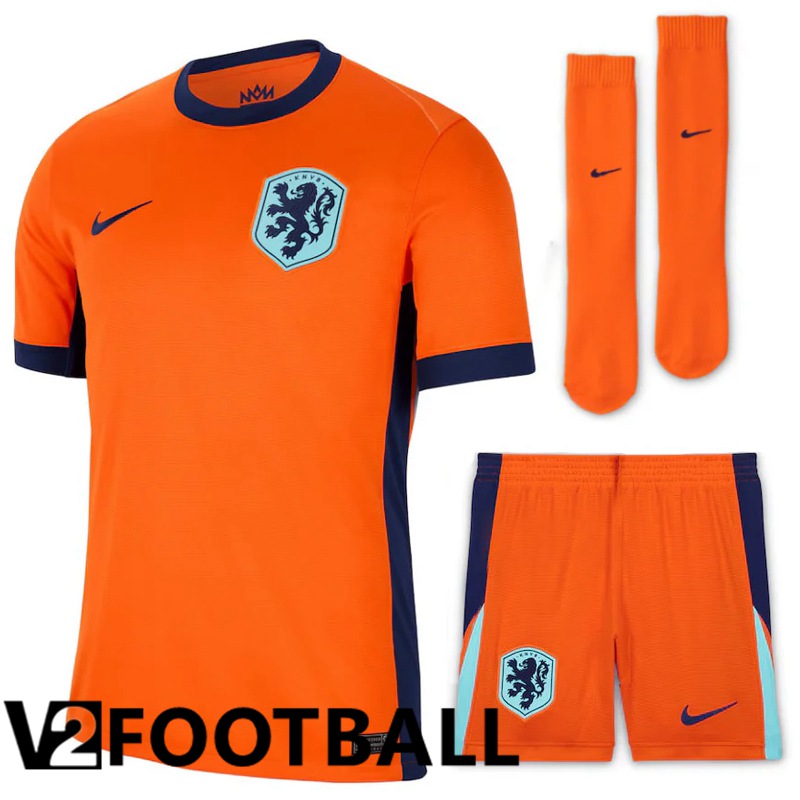 Netherlands Away Soccer Shirt (Shorts + Socks) Kit UEFA Euro 2024