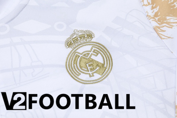 Real Madrid kit Training Tracksuit White Yellow 2024/2025