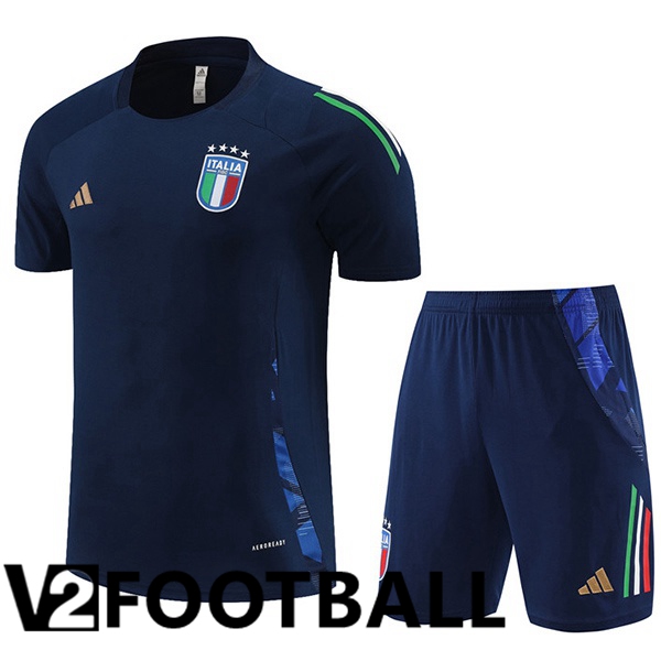 Italy kit Training T Shirt + Shorts Blue Royal 2024/2025
