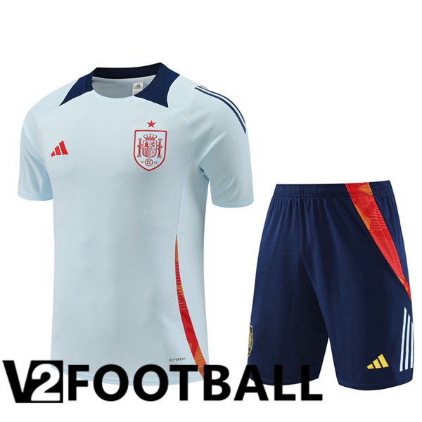 Spain kit Training T Shirt + Shorts Blue 2024/2025