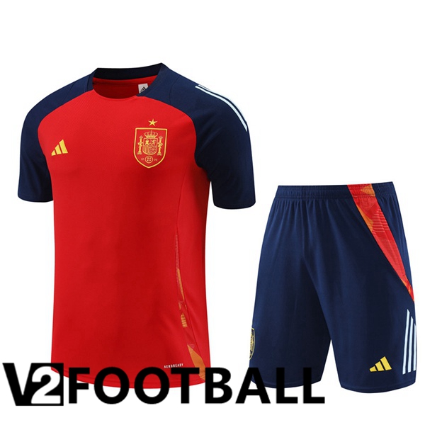 Spain kit Training T Shirt + Shorts Red 2024/2025