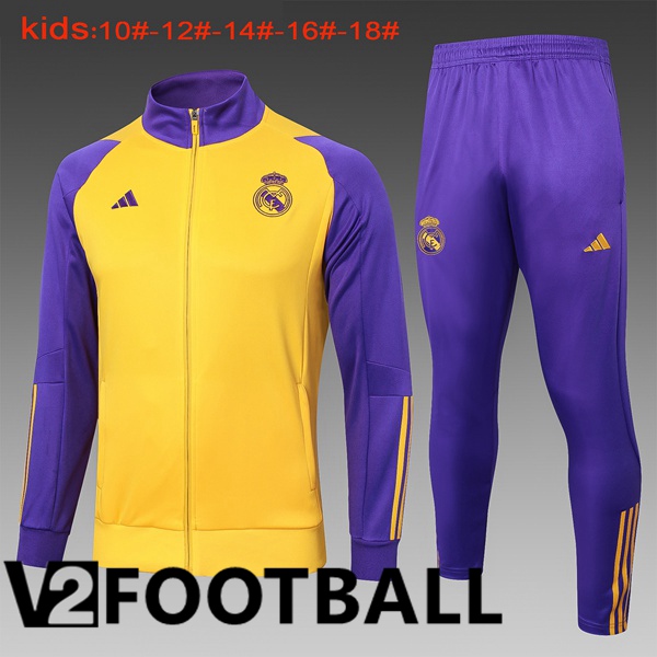 Real Madrid Kids kit Training Jacket Suit Yellow 2024/2025