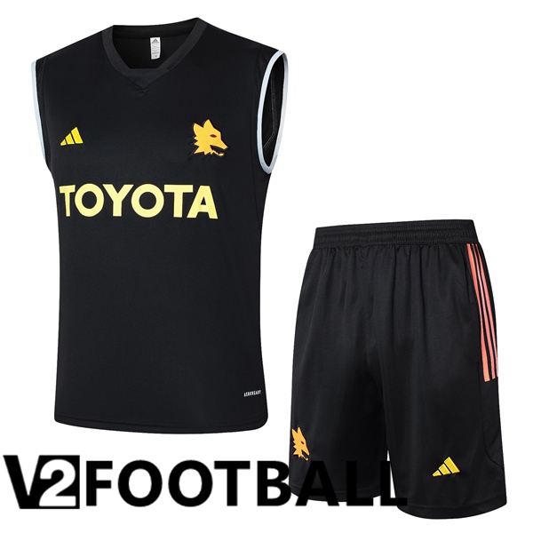 AS Roma Soccer Vest + Shorts Black 2024/2025