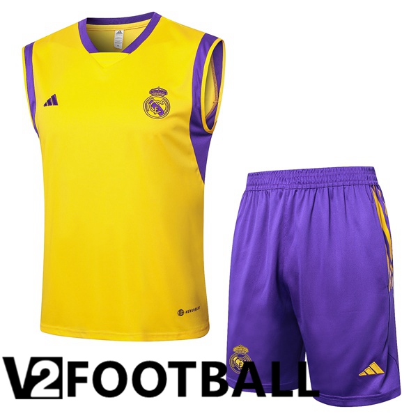 Real Madrid Soccer Vest + Shorts Yellow 2024/2025