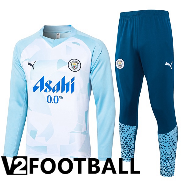 Manchester City kit Training Tracksuit White Blue 2024/2025